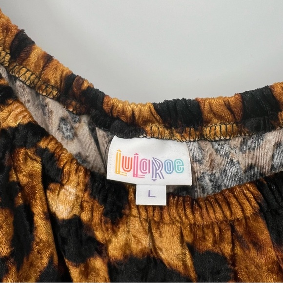 LuLaRoe Cici Dress Size Large Animal Print Cheetah Mermaid Velvet Stretch NEW - Picture 4 of 7